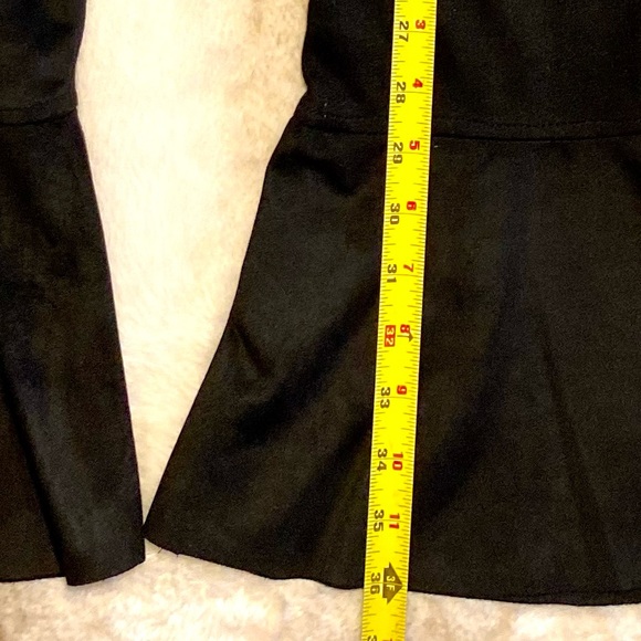 Bell Bottom Classic Retro High Waist Cropped Flared Raw Hem Pants Black - Picture 10 of 13